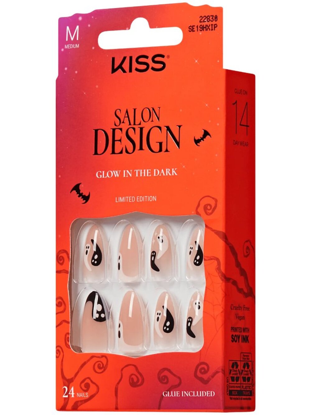 KISS Voguish Fantasy Glow-In-The-Dark Halloween Medium Nails - So Boo-tiful